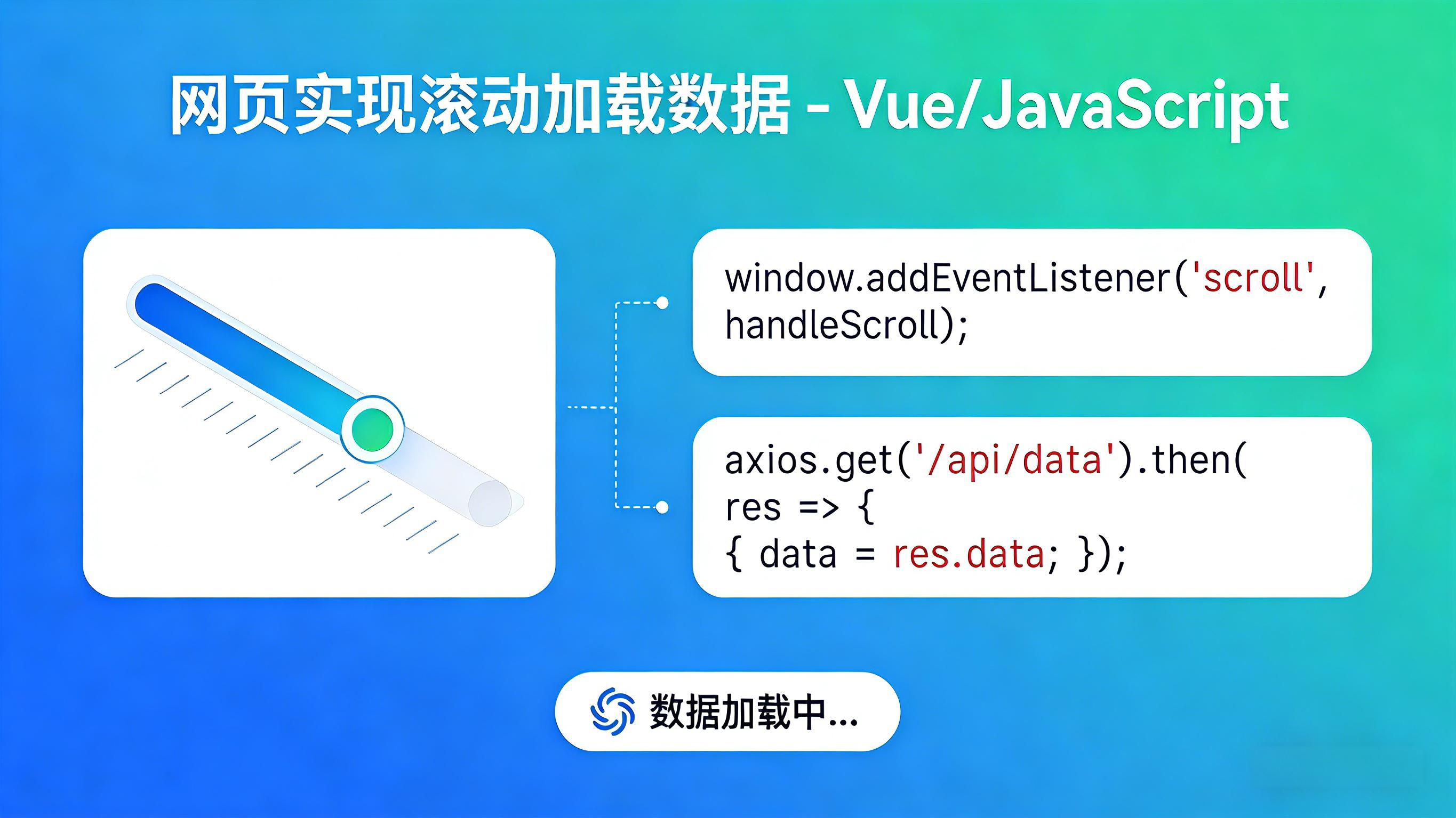 网页实现滚动加载数据 - Vue/JavaScript 的封面