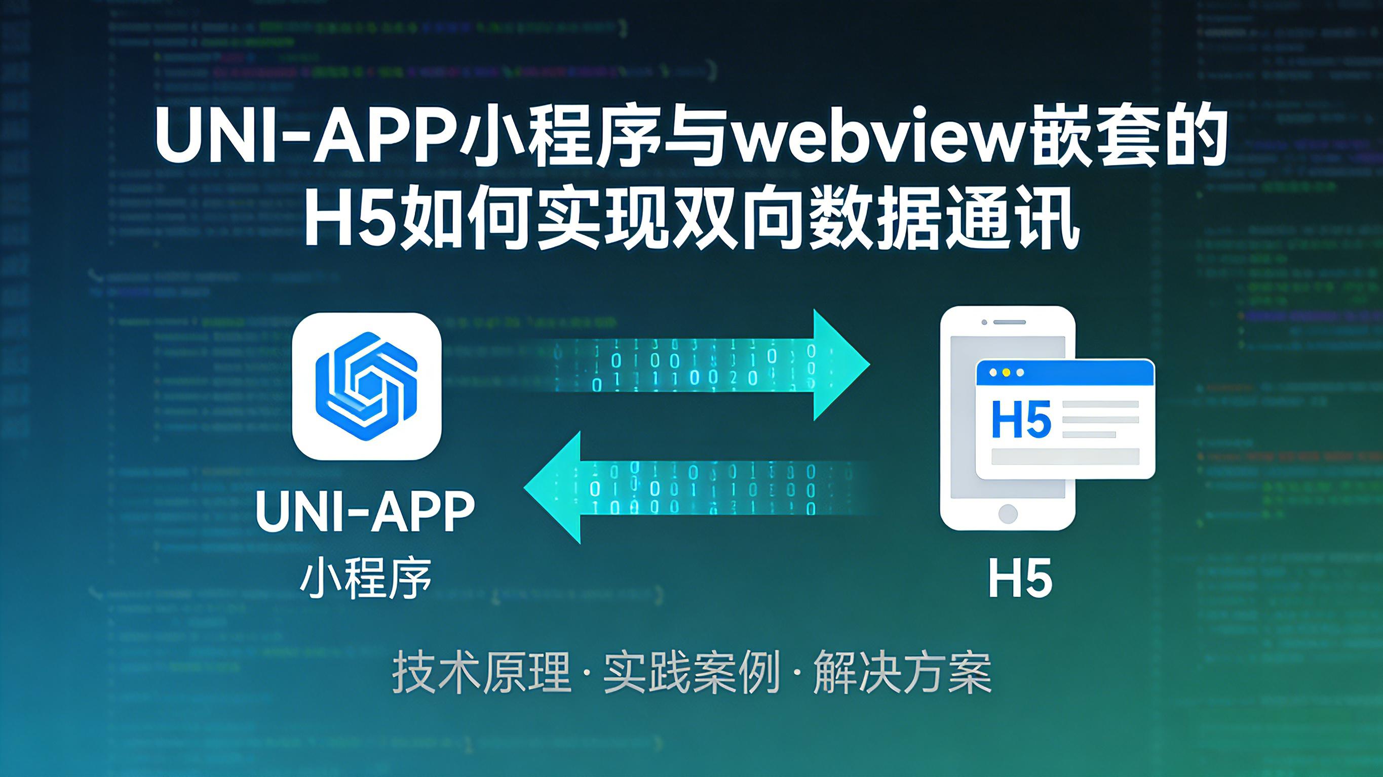 UNI-APP小程序与webview嵌套的H5如何实现双向数据通讯 的封面